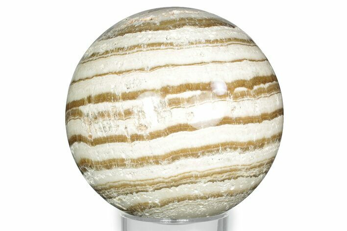 Polished Banded Aragonite Sphere - Morocco #326840